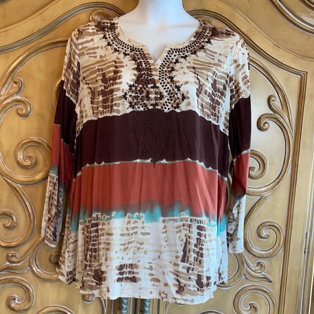 NWT Dressbarn tie dye look blouse